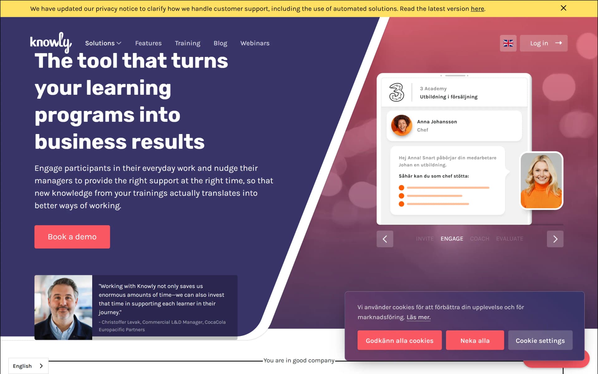 Knowly blog site home page, desktop and mobile views.